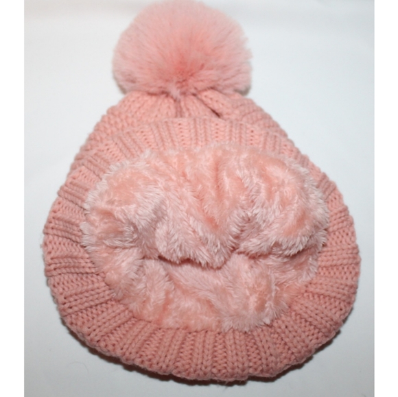 Women's Plush Knit Pom Pom Beanie Hat - Picture 15 of 15